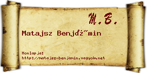 Matajsz Benjámin névjegykártya