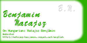 benjamin matajsz business card